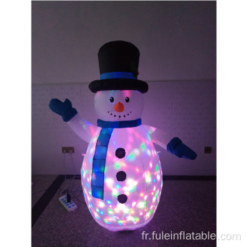 Projet gonflable de vacances Éclairage tourbillonnant Bonhomme de neige